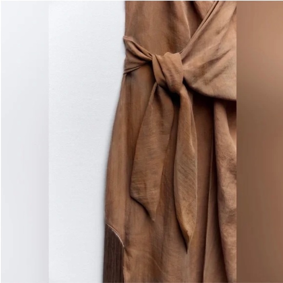 ZARA LIMITED EDITION FRINGED SARONG STYLE DRESS - Picture 7 of 10